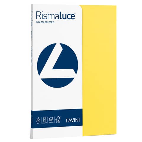 Carta colorata Favini Rismaluce colori forti 200 g/m² A4 mix 5 colori - Risma da 50 fogli - A69X504